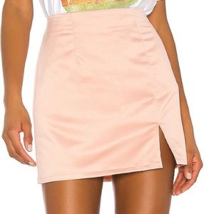 Superdown “Dillon” Blush Pink Satin Mini Skirt XS